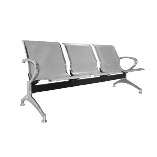 Κάθισμα Αναμονής - Υποδοχής 3 Θέσεων, Μέταλλο Χρώμιο Mesh Γκρι 181x58x77cm