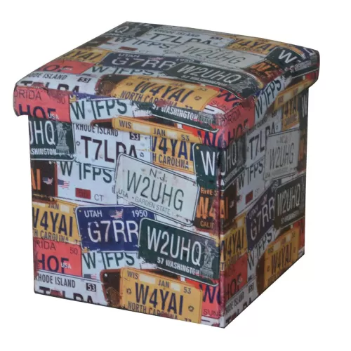 Orion Σκαμπό Αποθηκευτικό - Βοηθητικό, Pu Deco Label 38x38x38cm