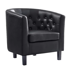 Boga Button Πολυθρόνα Σαλονιού Καθιστικού, Pvc Μαύρο 76x69x75cm