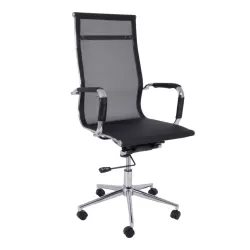 Bf3200 Πολυθρόνα Διευθυντή Μέταλλο Χρώμιο - Mesh Μαύρο 55x64x108/116cm