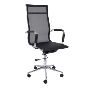 Bf3200 Πολυθρόνα Διευθυντή Μέταλλο Χρώμιο - Mesh Μαύρο 55x64x108/116cm
