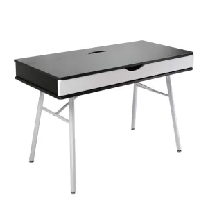 Γραφειο Η/Υ Μέταλλο Βαφή Άσπρο, Melamine Wenge 115x55x75cm