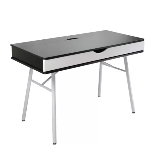 Γραφειο Η/Υ Μέταλλο Βαφή Άσπρο, Melamine Wenge 115x55x75cm