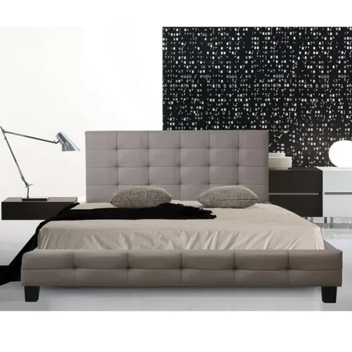 Fidel Κρεβάτι Διπλό Για Στρώμα 160X200Cm, Pu Απόχρωση Cappuccino 168x215x107cm