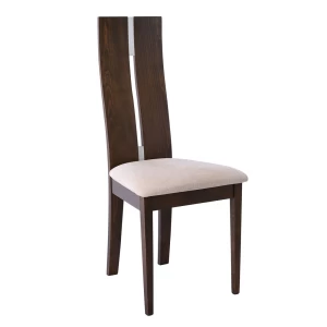 Mileno Καρέκλα Οξιά Καρυδί Burn Beech Ύφασμα Καφέ 46x47x103cm