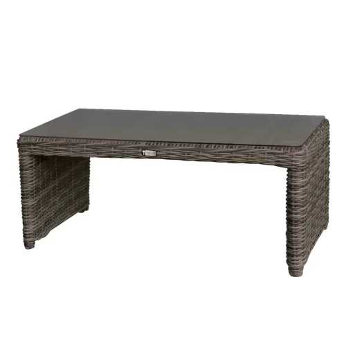 Montana Τραπεζάκι Σαλονιού Κήπου-Βεράντας Alu, Φ5Mm Round Wicker Grey Brown 100x50 H.45cm