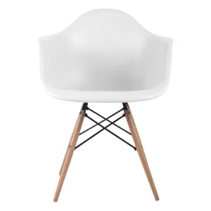 Alea Wood Πολυθρόνα Τραπεζαρίας Ξύλο, Pp Άσπρο 63x62x79cm