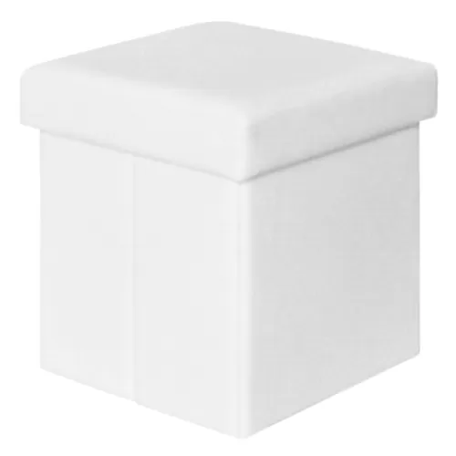 Orion Σκαμπό Αποθηκευτικό - Βοηθητικό, Pu Άσπρο 38x38x38cm