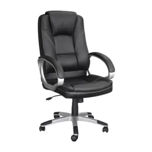 Bf6950 Πολυθρόνα Γραφείου Διευθυντή, Pu Μαύρο 64x71x112/122cm
