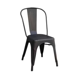 Relix Καρέκλα-Pro, Στοιβαζόμενη, Μέταλλο Βαφή Antique Black 45x51x85cm