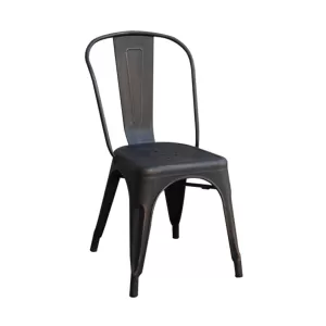Relix Καρέκλα-Pro, Στοιβαζόμενη, Μέταλλο Βαφή Antique Black 45x51x85cm
