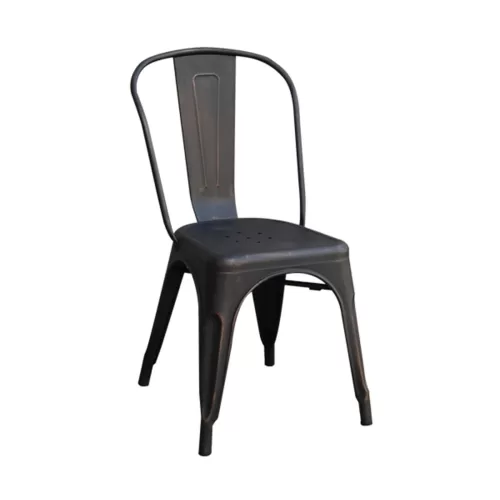 Relix Καρέκλα-Pro, Στοιβαζόμενη, Μέταλλο Βαφή Antique Black 45x51x85cm