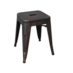 Relix Σκαμπό-Pro, Στοιβαζόμενο, Μέταλλο Βαφή Antique Black 39x39x45cm