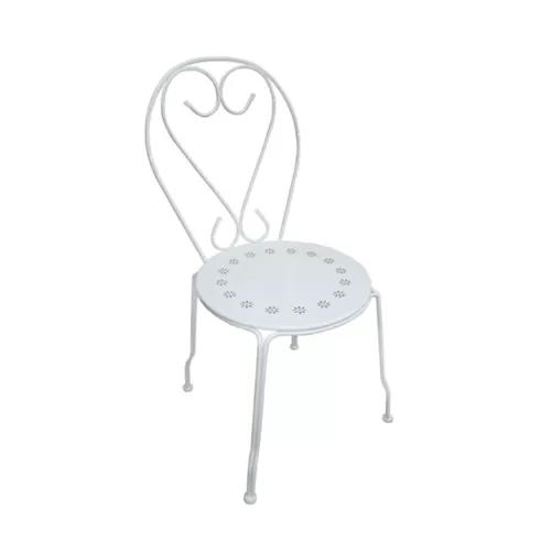 Bistro Καρέκλα Μέταλλο Βαφή Άσπρο - Στοιβαζόμενη 41x48x90cm