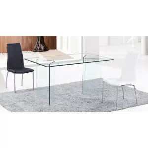 Glasser Τραπέζι - Γραφείο Διάφανο Γυαλί 12Mm 150x90x75cm