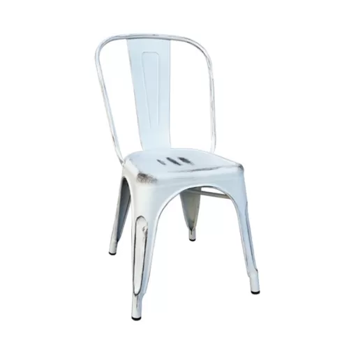 Relix Καρέκλα-Pro, Στοιβαζόμενη, Μέταλλο Βαφή Antique White 45x51x85cm