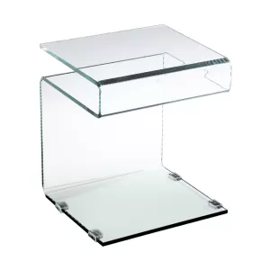 Glasser Τραπεζάκι Βοηθητικό Διάφανο Γυαλί 12Mm 42x38x48cm