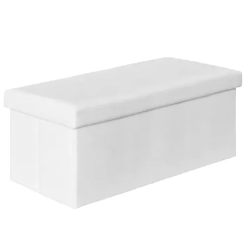 Orion Σκαμπό Αποθηκευτικό - Βοηθητικό, Pu Άσπρο 80x38x38cm