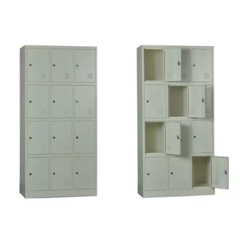 Locker 12 Θέσεων Μέταλλο Βαφή  Άσπρο 90x40x185cm