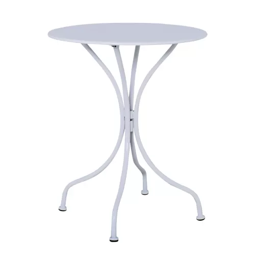 Park Τραπέζι Μέταλλο Βαφή Άσπρο Φ60cm H.70cm