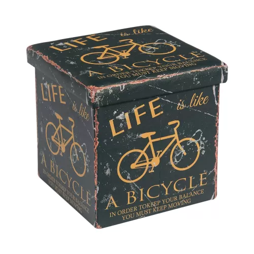Orion Σκαμπό Αποθηκευτικό - Βοηθητικό, Pu Deco Bike 38x38x38cm