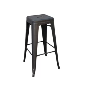 Relix Σκαμπό Bar-Pro H.67Cm, Στοιβαζόμενο, Μέταλλο Βαφή Antique Black 43x43 H.67cm
