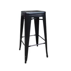 Relix Σκαμπό Bar-Pro H.67Cm, Στοιβαζόμενο, Μέταλλο Βαφή Μαύρο 43x43 H.67cm