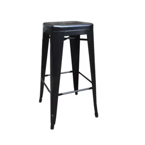Relix Σκαμπό Bar-Pro H.67Cm, Στοιβαζόμενο, Μέταλλο Βαφή Μαύρο 43x43 H.67cm