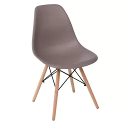 Art Wood Καρέκλα Τραπεζαρίας,  Πόδια Οξιά, Κάθισμα Pp Sand Beige - 1 Step K/D - Pro 46x53x81cm