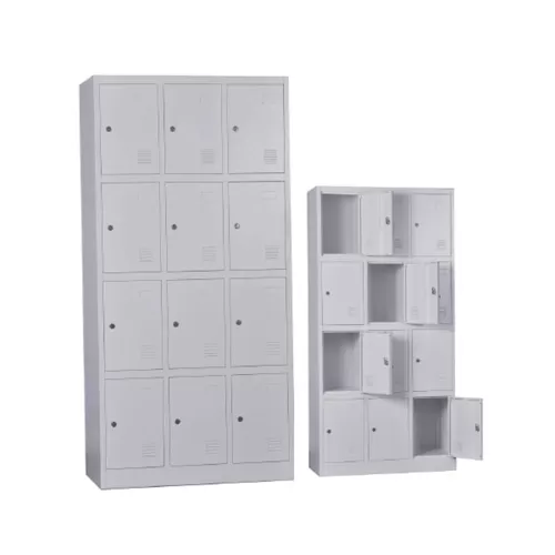 Locker 12 Θέσεων Μέταλλο Βαφή Γκρι 90x40x185cm