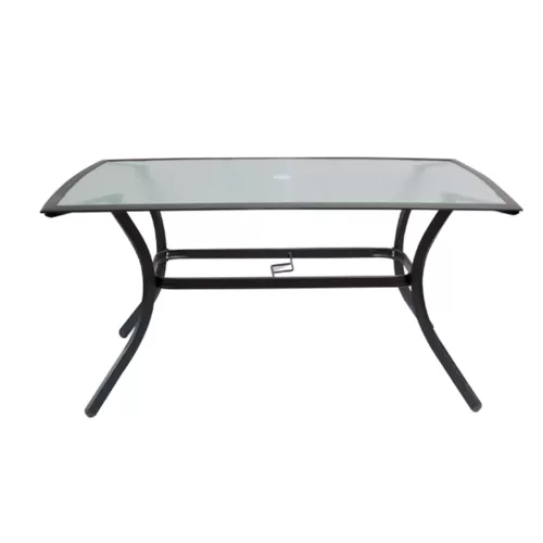 Astor Τραπέζι Dining Μεταλλικό Ανθρακί/Γυαλί 150x90x70cm