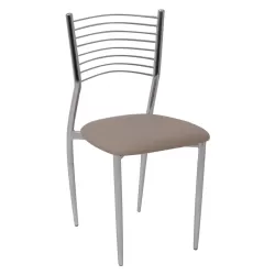 Vivian Καρέκλα Μέταλλο Χρώμιο, Pvc Cappuccino 40x44x83cm
