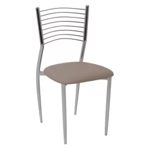 Vivian Καρέκλα Μέταλλο Χρώμιο, Pvc Cappuccino 40x44x83cm