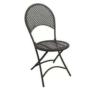 Rondo Καρέκλα Πτυσσόμενη, Μέταλλο Mesh Βαφή Μαύρο 42x54x85cm