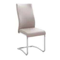 Benson Καρέκλα Μέταλλο Χρώμιο, Pvc Cappuccino 43x58x98cm