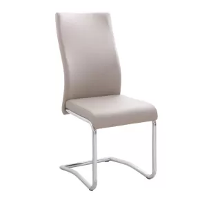 Benson Καρέκλα Μέταλλο Χρώμιο, Pvc Cappuccino 43x58x98cm