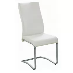 Benson Καρέκλα Μέταλλο Χρώμιο, Pvc Cream 43x58x98cm