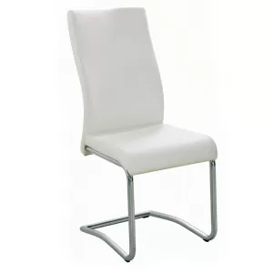 Benson Καρέκλα Μέταλλο Χρώμιο, Pvc Cream 43x58x98cm