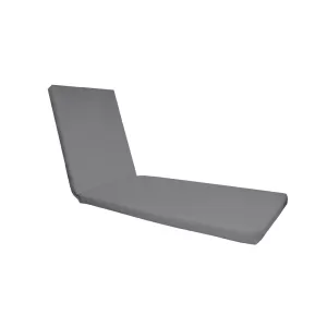 Sunlounger Μαξιλάρι Ξαπλώστρας Ύφασμα Γκρι Water Repellent, Foam+Polyester Φερμουάρ-Velcro 196(78+118)x60x7cm