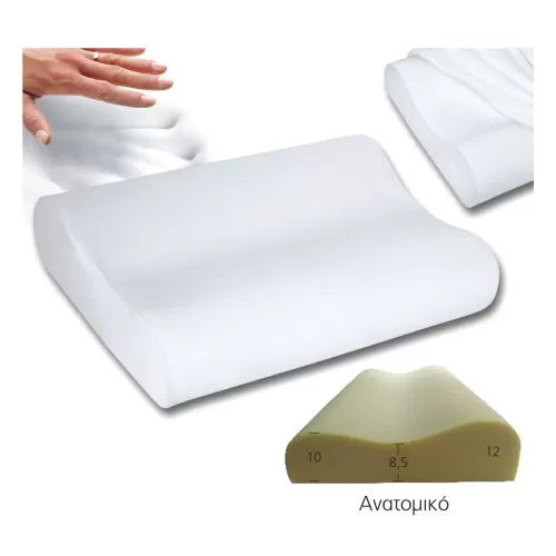 Μαξιλαρι Ύπνου Ανατομικό Memory Foam 60x38x12cm