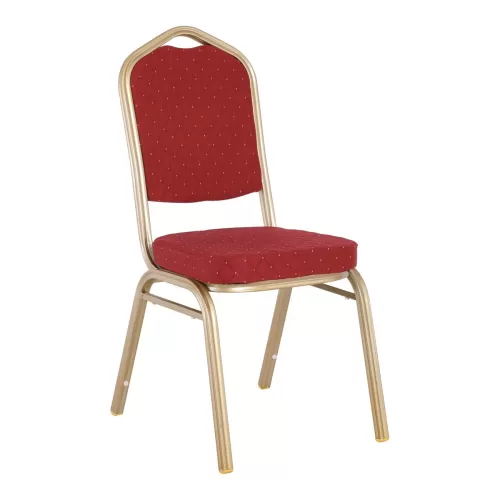 Hilton Καρέκλα Μέταλλο Βαφή Light Gold, Ύφασμα Κόκκινο 44x55x93cm
