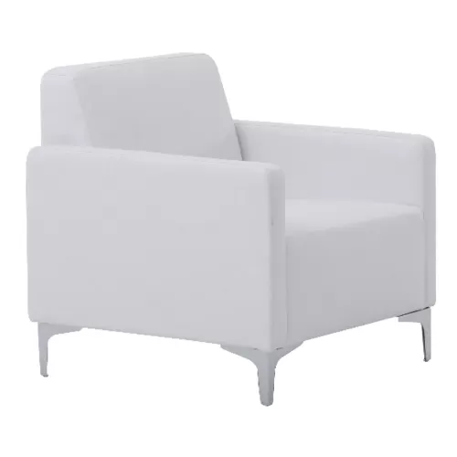 Style Πολυθρόνα Σαλονιού Καθιστικού, Pu Άσπρο 64x71x72cm