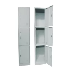 Locker 3 Θέσεων Μέταλλο Βαφή Γκρι 38x45x185cm