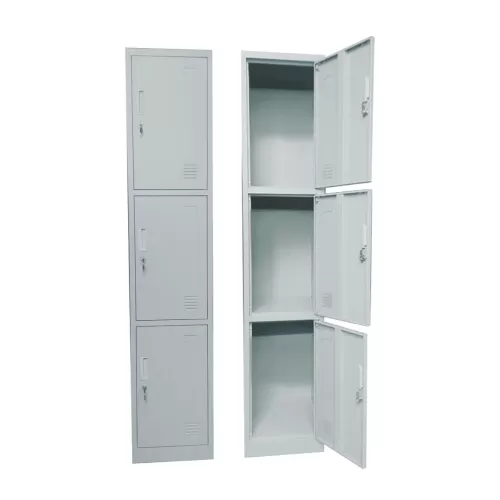 Locker 3 Θέσεων Μέταλλο Βαφή Γκρι 38x45x185cm