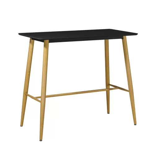 Lavida Τραπέζι Bar Μέταλλο Βαφή Φυσικό, Μαύρο Mdf 120x60x106cm