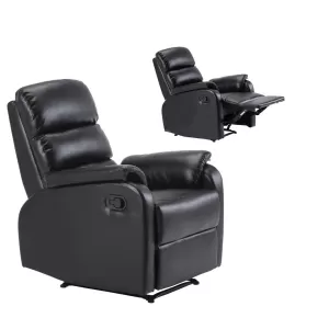Comfort Πολυθρόνα Relax Σαλονιού - Καθιστικού, Pu Μαύρο 79x97x101cm