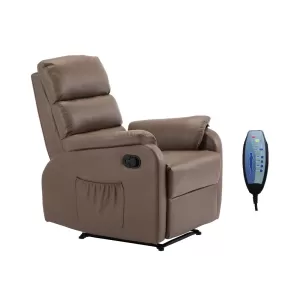 Comfort Massage Πολυθρόνα Relax, Σαλονιού - Καθιστικού, Pu Cappuccino 74x90x98cm