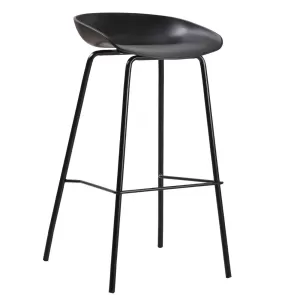Pentos Σκαμπό Bar, Μέταλλο Βαφή Μαύρο, Pp Μαύρο 49x46x76/83cm
