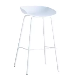 Pentos Σκαμπό Bar, Μέταλλο Βαφή Άσπρο, Pp Άσπρο 49x46x76/83cm