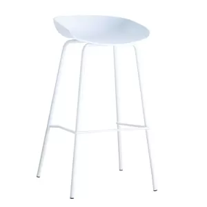 Pentos Σκαμπό Bar, Μέταλλο Βαφή Άσπρο, Pp Άσπρο 49x46x76/83cm